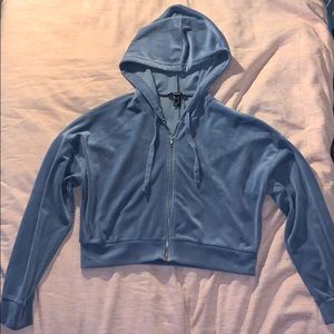 Velvet Cropped Hoodie 💙